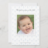 Elegant Blue Baptism Invitation | Christening Kaart (Achterkant)