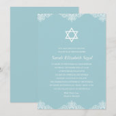 Elegant Blue Bat Mitzvah Kaart (Voorkant / Achterkant)