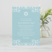 Elegant Blue Bat Mitzvah Kaart (Staand voorkant)