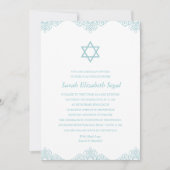Elegant Blue Bat Mitzvah Kaart (Voorkant)
