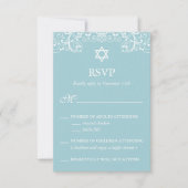  Elegant Blue Bat Mitzvah RSVP (Voorkant)