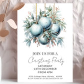Elegant Blue Bauble kerstfeest Kaart
