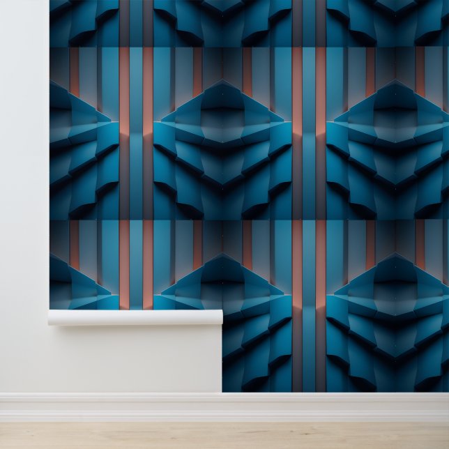 Elegant Blue Behang (Applicatie)