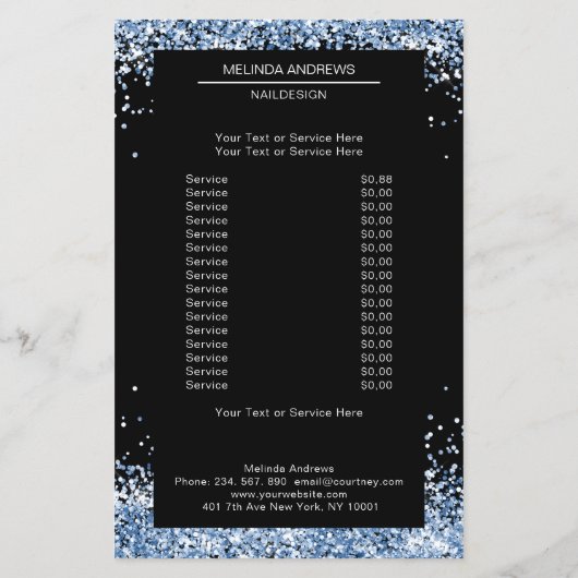 Elegant Blue, beide zijden brochure (Achterkant)