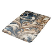 Elegant Blue Beige Baroque Swirl Pattern Badmat (Gekanteld)