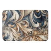 Elegant Blue Beige Baroque Swirl Pattern Badmat (Voorkant)