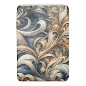 Elegant Blue Beige Baroque Swirl Pattern Badmat (Voorkant Verticaal)