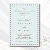 Elegant Blue Bible Verse Pearl Christian Wedding  Kaart