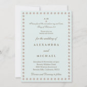 Elegant Blue Bible Verse Pearl Christian Wedding  Kaart (Voorkant)