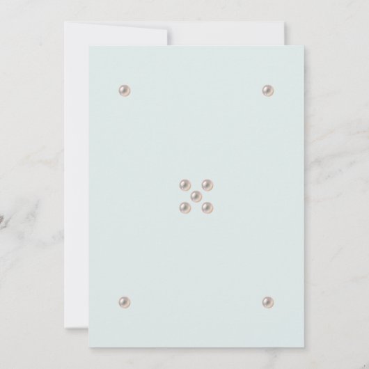 Elegant Blue Bible Verse Pearl Christian Wedding  Kaart (Achterkant)