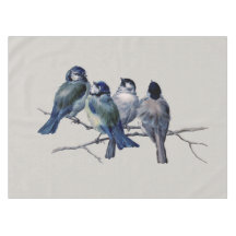 Elegant Blue Birds op een filiaal