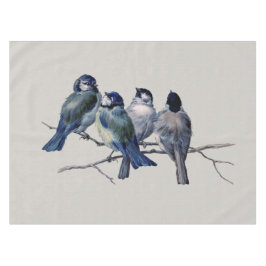 Elegant Blue Birds op een filiaal Tafelkleed