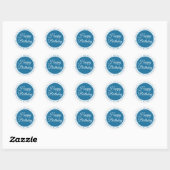 Elegant Blue Birthday Sticker (Vel)