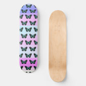 Elegant Blue & Black Butterfly Pattern Persoonlijk Skateboard (Voorkant)
