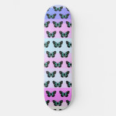 Elegant Blue & Black Butterfly Pattern Persoonlijk Skateboard (Voorkant)