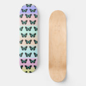 Elegant Blue & Black Butterfly Pattern Persoonlijk Skateboard (Voorkant)