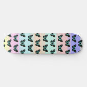 Elegant Blue & Black Butterfly Pattern Persoonlijk Skateboard (Horizontaal)