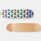 Elegant Blue & Black Butterfly Pattern Persoonlijk Skateboard (Horizontaal)