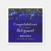 Elegant Blue Black Glitter-schijven gefeliciteerd Servet (Voorkant)