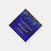 Elegant Blue Black Glitter-schijven gefeliciteerd Servet (Hoek)