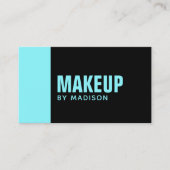 Elegant Blue Black Modern Chic Makeup Artist Visitekaartje (Voorkant)