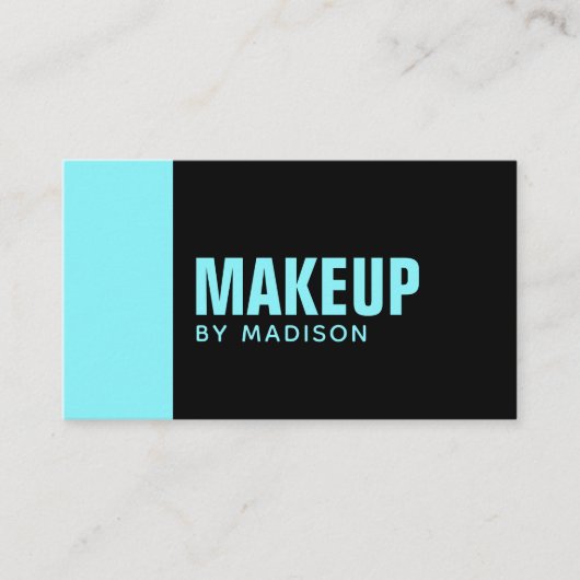 Elegant Blue Black Modern Chic Makeup Artist Visitekaartje (Voorkant)