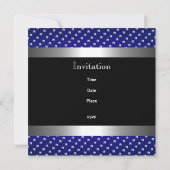 Elegant Blue Black Silver Studs 40th Birthday Mans Kaart (Achterkant)