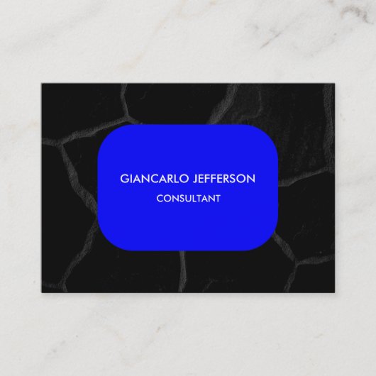 Elegant Blue Black Stone minimalist Professional Visitekaartje (Voorkant)