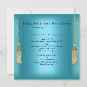 Elegant Blue Blauwgroen Aqua Gold Alle keren Kaart (Achterkant)