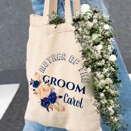 Elegant Blue Blush Pink Floral Moeder van de Groom Tote Bag
