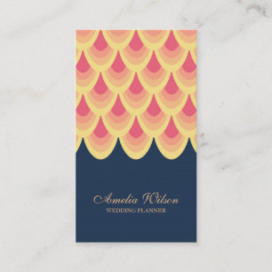 Elegant Blue & Blush Pink Geometric Social Media Visitekaartje