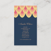 Elegant Blue & Blush Pink Geometric Social Media Visitekaartje (Achterkant)