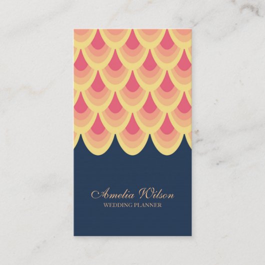 Elegant Blue & Blush Pink Geometric Social Media Visitekaartje (Voorkant)