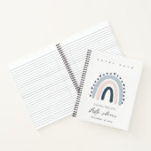 ELEGANT BLUE BLUSH RAINBOW HEART BABY SHOWER NOTITIEBOEK (Binnen)