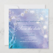 Elegant Blue Blush Wedding Save the Date Kaart (Voorkant)