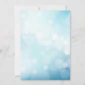 Elegant Blue Bokeh Light Chic Wedding Kaart (Achterkant)