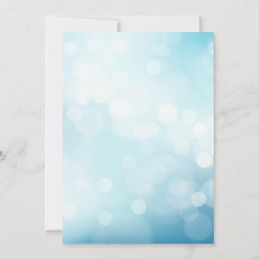 Elegant Blue Bokeh Light Chic Wedding Kaart (Achterkant)