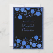 Elegant Blue Bokeh Lights Hanukkah Celebration Kaart (Achterkant)