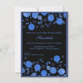 Elegant Blue Bokeh Lights Hanukkah Celebration Kaart (Voorkant)