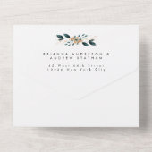 Elegant Blue Botanical All In One Uitnodiging (Achterkant)