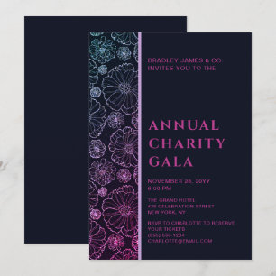 Elegant Blue Botanical Charity Event Gala in Kaart