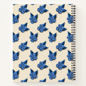 Elegant Blue Botanical Floral Pattern Notebook Vin Notitieboek (Achterkant)
