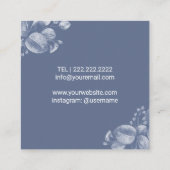 Elegant Blue Botanical Lashes & Brows Beauty Salon Vierkante Visitekaartje (Achterkant)