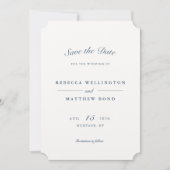 Elegant Blue  Botanical Pattern Weddenschap Save The Date (Voorkant)