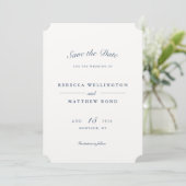 Elegant Blue  Botanical Pattern Weddenschap Save The Date (Staand voorkant)