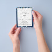 Elegant Blue Botanical Wedding Flyer (Hand)