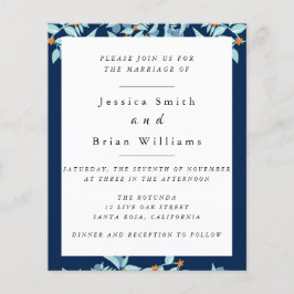 Elegant Blue Botanical Wedding Flyer