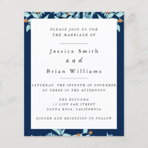 Elegant Blue Botanical Wedding Flyer