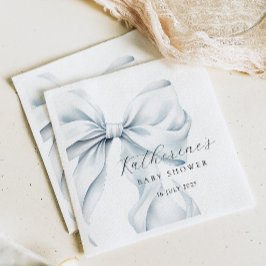 Elegant Blue Bow Baby Baby shower Servet