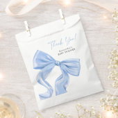 Elegant Blue Bow Baby shower Bedankzakje (Geknipt)